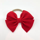 Waffle Knit Hair Bow