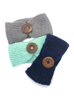 Baby Knit Ear Warmer w/Button
