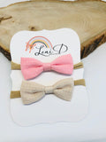 Set of 5 Linen Hair Bows