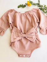 Baby Girl Bell Sleeve Bodysuit w/ Bow